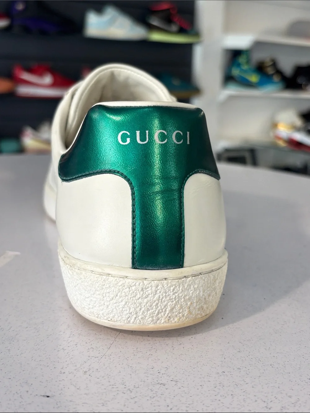 Gucci ace loved white leather mens size 10